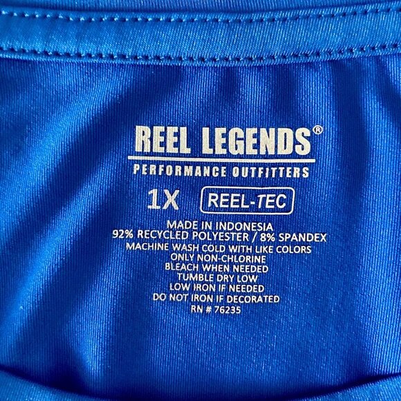 Reel Legends Performance Blue Long Sleeve Shirt with Reel Tec Women's 1X… - Picture 7 of 7